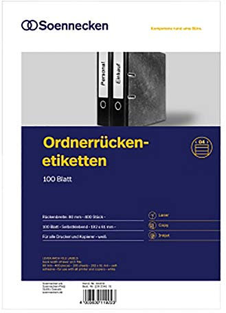Soennecken Ordneretikett 66308 schmal/kurz sk weiß 700 St./Pack.