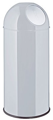 Helit H2401587 Abfallbehälter Metall, zwei Push Klappen, 30 L, mittelgrau