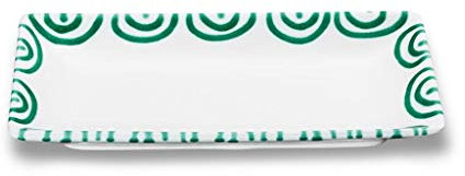 GMUNDNER KERAMIK Snackschale Grösse: l= 22 cm x b= 11 cm x h= 2.7 cm Grüngeflammt Geschirr, handgemacht in Österreich