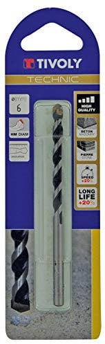 TIVOLY 10960320400 - Broca HORMIGÓN IND de 4 mm largo 75 mm profundidad de corte 40 mm con mango cilíndrico