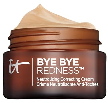IT Cosmetics Bye Bye Redness Full Coverage Color Correcting Cream (Neutral Beige) - Redness Neutralizing Tinted Face Moisturizer, 12HR Hydration, Hyaluronic Acid, Colloidal Oatmeal - 0.37 fl oz