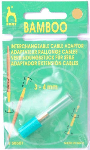 Pony Interchangeable Circular Bamboo Adaptor Knitting Pins, Multi-Colour, 2.5 cm
