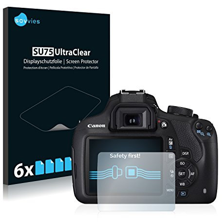 Savvies 6 Pack Screen Protector compatible with Canon EOS 1200D Protection Film Clear