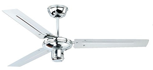 AireRyder Zephyr Ventilador de techo, diseño Industrial con modos verano/invierno, carcasa color cromo, ø 122 cm
