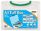 Tiger A3 Clear Tuff Box Plastic Multi Purpose Storage Carry Case (Blue Handle)