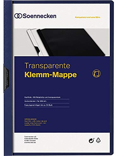 Soennecken Klemmmappe 3317 DIN A4 bis 30Blatt PVC blau