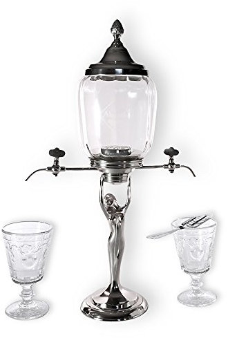 Absinthbrunnen im Lady-Stil mit 2 Metallhähnen - Kleine Reproduktion des bekanntesten Absinthbrunnen-Stils