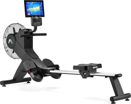 Gymtek Rudergerät XR2000, Rudergerät für Zuhause Klappbar mit Luft- & Magnetwiderstand, 16 Stufen, Trainingscomputer, Wasserrudergerät, Rudermaschine mit Polar-Kompatibilität