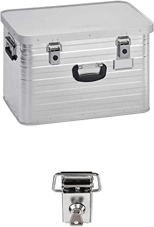 Enders Alubox 63 L mit Schloss Set - Aluminium Box 1 mm Wandstärke, spritzwasserdicht, stapelbar - Alukiste, Metallkiste, Metallbox mit Deckel - verwendbar als Transportbox, Werkzeugkiste, Lagerbox