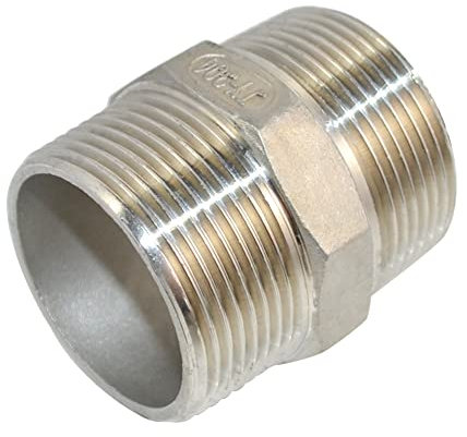 Pezón 1 1/2 Macho x 1.5 Macho 304 De Acero Inoxidable Conexión De Tubo Roscado BSP