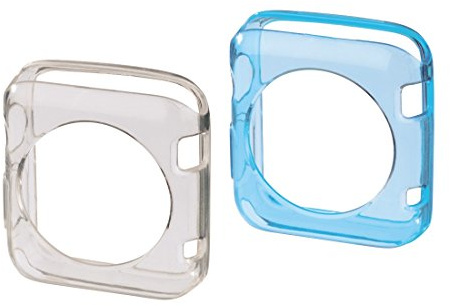 Hama Schutzhüllen (geeignet für Apple Watch 38 mm, 2er Set) transparent/blau