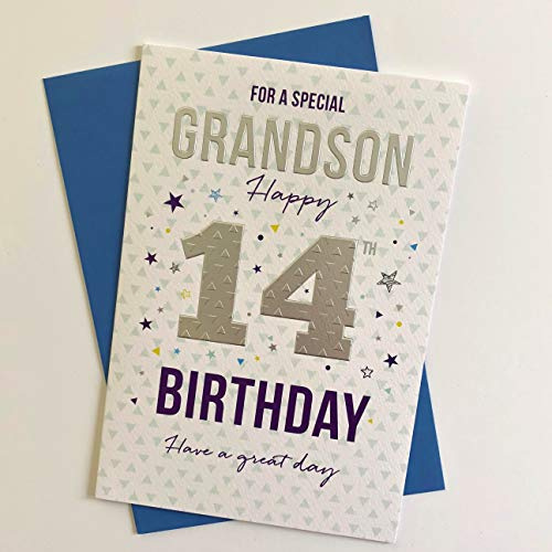 Cards For A Special Grandson Happy 14th Birthday Have A Great Day! Design 8115