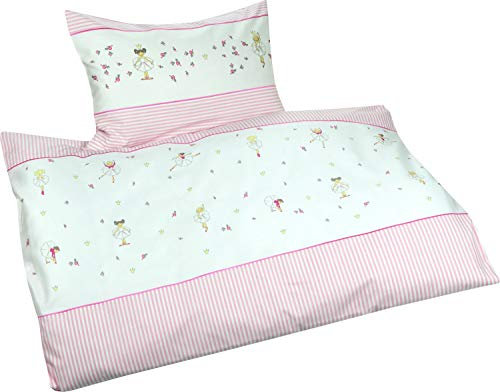 Lorenchen/Lorena Mako-Batist Kinderbettwäsche für Mädchen Ballerina Rosa100% Baumwolle (100 x 135 cm + 40 x 60 cm)