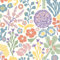 Hanna Werning Wonderland 1473 Vliestapete Waldtiere mit Blüten, Korallen und Tiere in grün, blau und rot gelb auf weiß