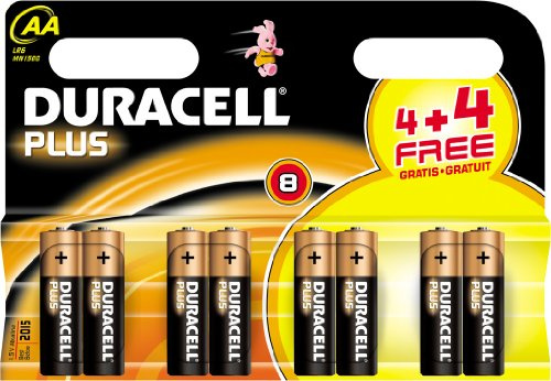 Duracell Plus AA 4 + 4 Free (8 Pack)