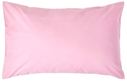 HOMESCAPES Perkal Kissenbezug 48x74 cm rosa, Kissenhülle mit Hotelverschluss, 100% ägyptische Baumwolle, Fadendichte 200