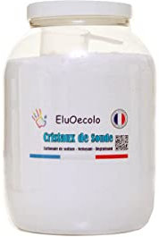 EluOecolo France - Cristaux de Soude boite hermétique 3kg - Doseur à l'intérieur - Nettoyant multi usages - Dégraissant - Conditionné dans un CAT