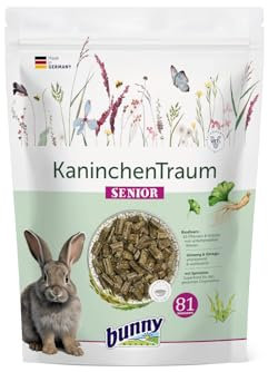 bunnyNature KaninchenTraum Senior | 1,5 kg | Alleinfuttermittel für Käninchen ab dem 6. Lebensjahr | Mit 42 Verschiedene Pflanzen von unbehandelten Wiesen | 3-Faser-Mix