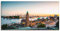 ARTLAND Wanddeko Leinwand Bilder Wandbild Maritim Hamburg Skyline Hafen Elbe Kräne Turm Uhr Landungsbrücken S8PM