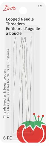 Dritz 252 Looped Needle Threaders-6/Pkg, Silver, 4 UK