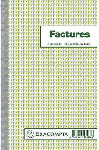 EXACOMPTA Manifold Factures 210 x 135 mm 50 Feuillets Dupli