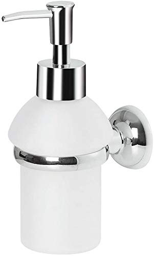 Spirella Kollektion Campagne, Seifenspender 6,5 x 10 x 17, Metall verchromt und Glas, Grau
