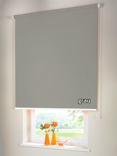 Verdunkelungsrollo Seitenzugrollo Kettenzugrollo Rollo Verdunkelung 250 x 190 cm / 250x190 cm grau - Bedienseite rechts