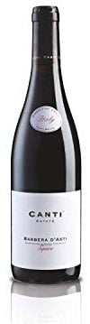 Canti - Barbera d'Asti D.O.C.G. Superior, Vin Rouge Italien Sec, Élaboré à Partir du Cépage Barbera du Piémont, Goût Epicé et Balsamique, 1x750 ml