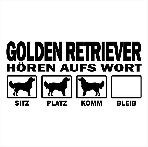 siviwonder Auto Aufkleber GOLDEN Retriever Hunde Hören aufs Wort Hundeaufkleber 30cm Black