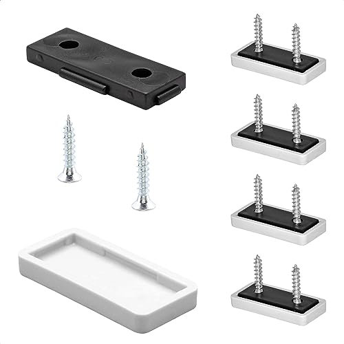 Wagner QuickClick® Kunststoffgleiter Stuhlgleiter 4er-Set zum Anschrauben - 4X Basis + 8X Schraube + 4X Gleitaufsatz austauschbar - Kunststoff Hyper - Einsatz 32 x 15 mm - Made in DE - 15782900