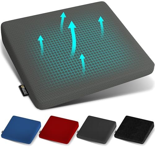 iMedic Wedge Pillow – Lumbar Support Cushion for Office – Chair Back Support & Bed Wedge for Adults – Office Cushion & Back Support Pillow for Bed – Wedge Pillows for Sitting Comfort - Grey 3D Mesh