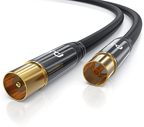CSL - 0,5m Antennenkabel 8k 4k HDTV 135dB 75 Ohm - Premium Koaxialkabel - FullHD 4k UHD - Koax Stecker auf Koax Kupplung - DVB-T DVB-T2 DVB-C DVB-S DVB-S2 Radio UKW DAB DAB