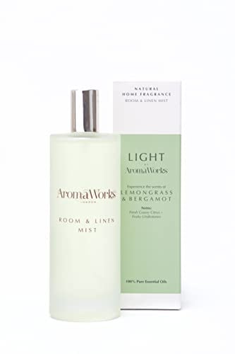 AromaWorks London Room & Linen Mist - Lemongrass & Bergamot, 100ml | Home Fragrance, Lemongrass and Bergamot Scents, Room Air Freshener, Room Spray and Linen Mist