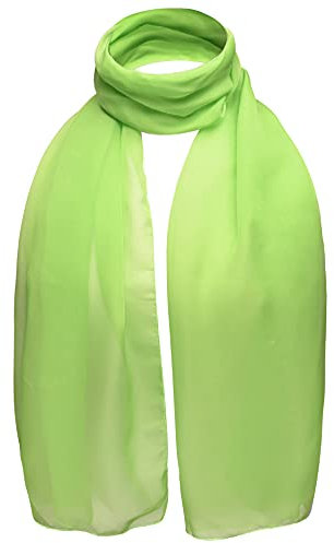 Basic Sense Plain Chiffon Soft Sheer Scarf, Light Green