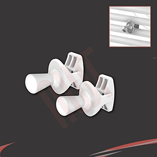 White I Robe Hooks (Pair) Fix Directly to Your Heated Towel Rail, Warmer