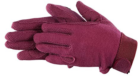 Pfiff 011318 Unisex Handschuhe Baumwolle , Reithandschuhe, rot (Bordeaux), S