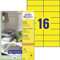 AVERY Zweckform 3455 Gelbe Etiketten (1.600 Aufkleber, 105x37mm auf A4, permanent haftend, selbstklebende Farbetiketten, Papier matt, bedruckbare, farbige Klebeetiketten) 100 Blatt