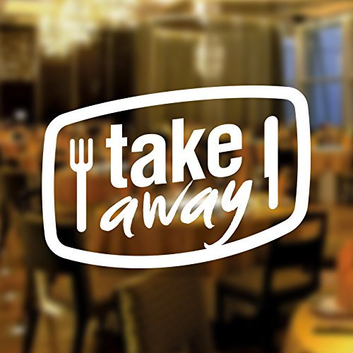 Wall4stickers Fensteraufkleber Vinyl Kaffee-Zeichen Aufkleber Kebab Food-Catering essen Fenster Vinyl Dekorative Kaffeetasse einfach Weiß