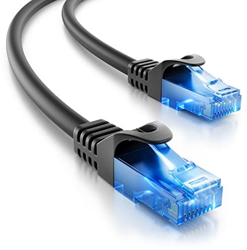 deleyCON 20m CAT.6 Ethernet Gigabit Lan Netzwerkkabel RJ45 CAT6 Kabel Patchkabel Kompatibel zu CAT.5 CAT.5e CAT.6a Cat.7 - Schwarz