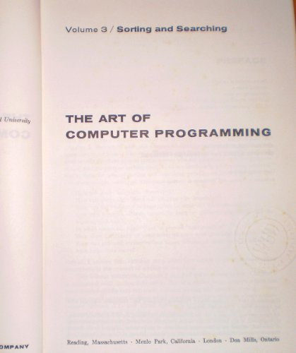 The Art of Computer Programming. Vol 3: Sorting and Searching.