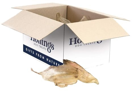 Hollings Cow Ears Dog Treats, 100% Natural & Nutritious Long Lasting Chew Treats for Adult Dogs, Grain Free & High in Protein (50 Loose)