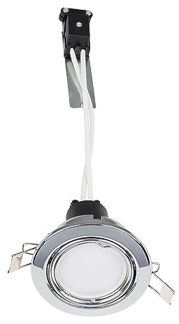 MiniSun | Polished Chrome Tiltable Steel Ceiling Recessed Spotlight Downlight | Ceiling Spots, Home Décor & Improvement Essential | Includes 5W LED Bulb [Cool White]