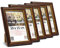 3-B Bilderrahmen ARCO RUSTIKAL - 5-Pack - Dunkel Braun/Gold - 10x15 cm - Holzrahmen, Fotorahmen, Portraitrahmen mit Acrylglas