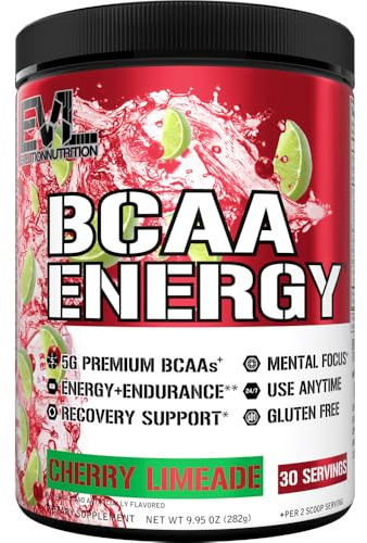 EVL BCAA Energy Amino Acids Powder with Natural Caffeine - Cherry Limeade