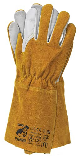 REIS - Schweißerhandschuhe mit Kevlar - Gelb, 2 Stück (1er Pack)