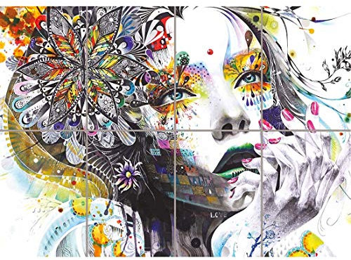 Doppelganger33 LTD Painting Psychedelic Girl Street XL Giant Panel Poster Art Print (8 Sections)