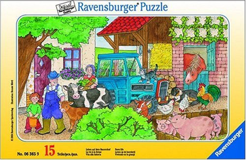 Ravensburger 06365 - Leben auf dem Bauernhof, 15 Teile Rahmenpuzzle
