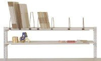 Manuflex AS1273.7035 Melamin-Ablagetisch 1750 x 350 x 19 mm mit Balken passend für PACKTISCH 2000 mm mit 4/3 Halterung