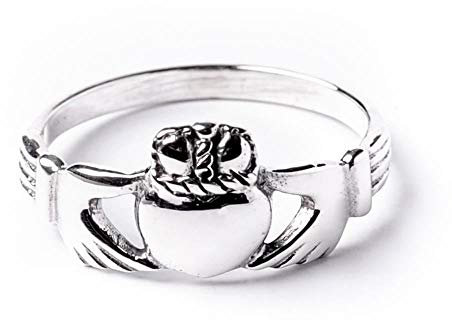 81stgeneration Claddagh-Ring aus Sterlingsilber | Traditioneller Irischer Herzring aus 925er Silber | Keltischer Schmuck als Geschenk Unisex | Symbolische Verlobungsringe im Vintage-Stil
