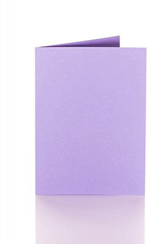 Paper24 50 Faltkarten in 120 x 170 mm (für B6 Umschläge), Grammatur: 240 g/m², Farbe: 16 Lila